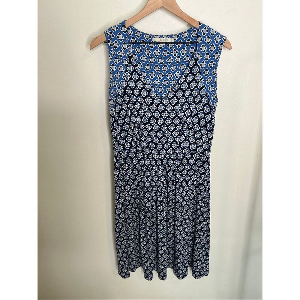 Boden V Neck Sleevelsss Flora Dress | Blue in 10